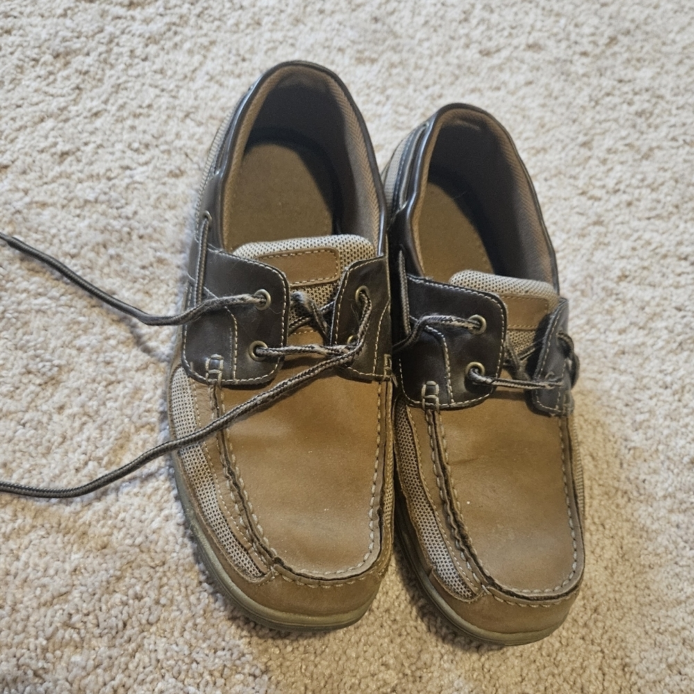 Mens Brown and Tan Boat Shoes Size 11.5 Excellent Condition Worn Twice